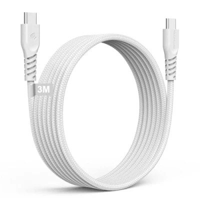 Afbeelding van TECHGEAR Lange 3 m USB C naar kabel, 60 W, gevlochten kabel type C, snel opladen, compatibel met iPhone 15, iPad Pro, MacBook, Samsung S24/S23/A14/A15/A25/A35/A34/A55/A54/A05s/A04s enz