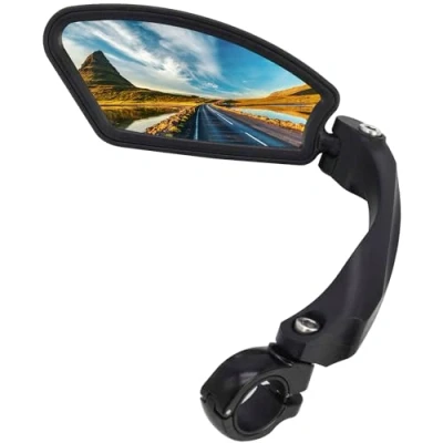 Afbeelding van Arkham fietsspiegel generatie 2.0, extra groot spiegeloppervlak, 12.5 cm verlengde handgreep, voor stuur 21 26 mm, achteruitkijkspiegel e bike…