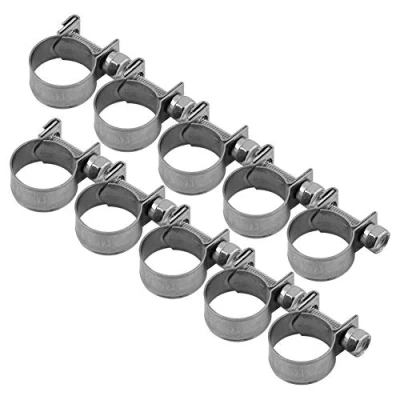 Afbeelding van 10 stks/set Slangklemmen Rvs Zware T Bolt Mini Brandstofleiding Pijpklemmen 6mm 20mm Optionele Grootte voor Loodgieterswerk (14 16mm)