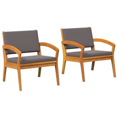 Afbeelding van vidaXL Tuinstoelen 2 stuks 59,5x70,5x72,5 cm Massief Acaciahout