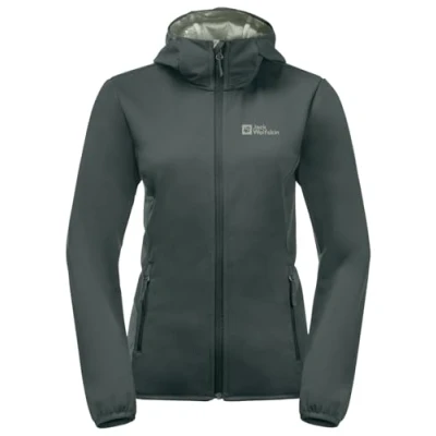 Afbeelding van Jack Wolfskin Windhain Hoody Softshelljas, Dames, Maat: Small, Slate green