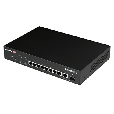 Afbeelding van EDIMAX GS 5210PLG Netwerk switch RJ45/SFP 8 + 2 poorten 20 GBit/s PoE functie