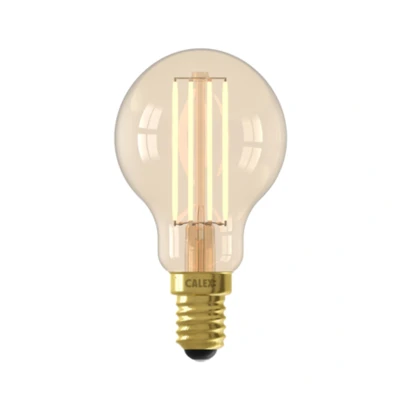 Afbeelding van SMART LED Lamp Goud Straight Filament Kogellamp P45 E14 4.9W 470lm 1800 3000K