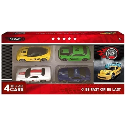 Afbeelding van Rapid Wheels Die Cast Auto&#039;s 4 Stuks