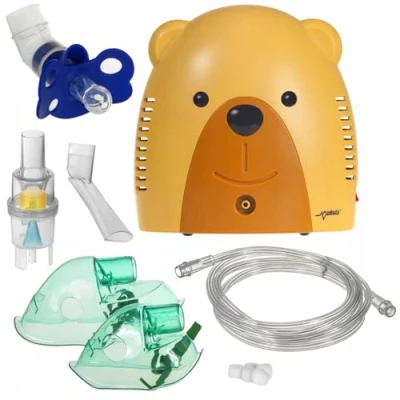 Afbeelding van ProMedix PR 811 inhalator set voor kinderen en volwassenen vernevelaar inhalatie (beer) incl. fopspeen