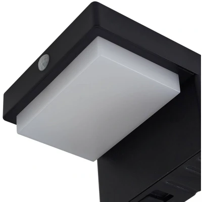 Afbeelding van Lindby LED wandlamp Eleazar op zonne energie, zwart, sensor, dimbaar
