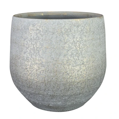 Afbeelding van Steege Plantenpot/bloempot keramiek metallic zilvergrijs/touch of gold D32/H30 cm