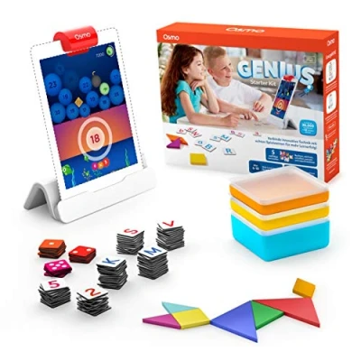 Afbeelding van Osmo Genius Starter Kit voor iPad 5 interactieve educatieve spellen leeftijd 6 10 jaar wiskunde, spelling, kunst, creativiteit en natuurkunde MINT speelgoed (Osmo basis inbegrepen)