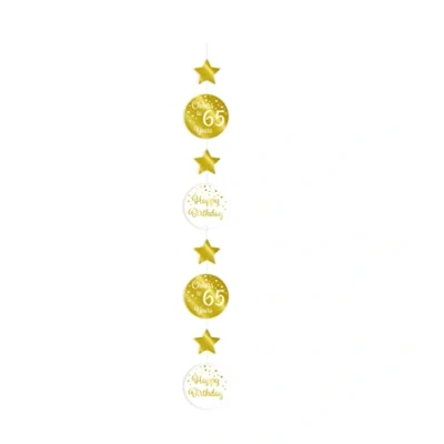 Afbeelding van Hangdecoratie Cheers to 65 years wit/goud per stuk