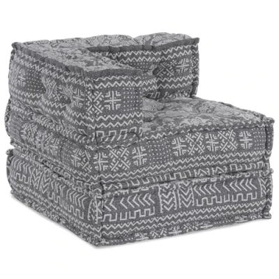 Afbeelding van vidaXL Pouffe Grijs Stof (100% katoen) 70 x 54 cm Modern