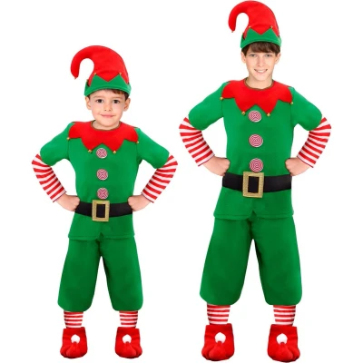 Afbeelding van Widmann Kerst &amp; Oud Nieuw Kostuum Hulpjes Van Santa Claus Kind Rood, Groen Maat 104 Carnavalskleding Verkleedkleding