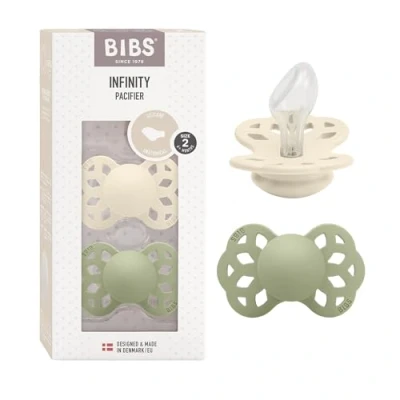Afbeelding van BIBS® Fopspeen Infinity 6 18 maanden Ivoor &amp; Salie 2 stuks.