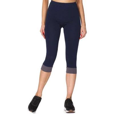 Afbeelding van Merry Style Dames Leggings Sport Vrijetijdsbroek ¾ Lang Katoen Marineblauw/donker gemêleerd XS MS MS10 379 LE