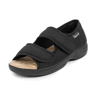 Afbeelding van Aerosoft Rehab sandalen Stretch 06, drukvrij, individueel aanpasbaar, voor dames en heren (zwart, EU 41)