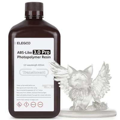 Afbeelding van ELEGOO ABS Like Resin 3.0 Pro, uv hardend, 3D hars, hoge precisie, niet broos, giftig, voor LCD/DLP printer, fotopolymeerhars, transparant, 2000 g