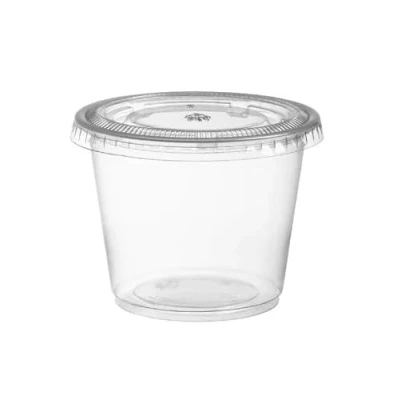 Afbeelding van Decorline Opbergdozen met deksel, 48 stuks, 160 ml, herbruikbare vershouddozen, lekvrij, sausbeker, magnetronbestendig, kleine dozen voor sauzen, dips, specerijen, transparant