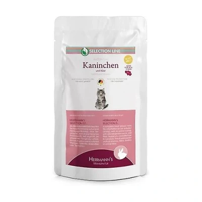 Afbeelding van Herrmann&#039;s Selection kat Konijn met kaas 100 gr. per 20 stuks