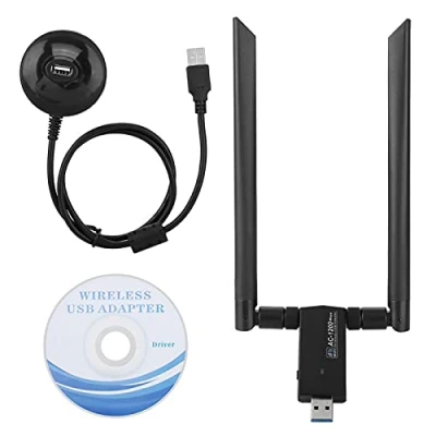 Afbeelding van USB 5.8G dual band WIFI dongle adapter, RTL8812AU AC draadloze netwerkkaart, gigabit netwerkkaart Netwerk Ethernet kaart Draagbare modem