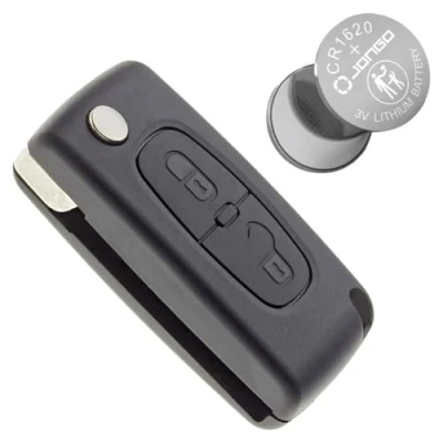 Afbeelding van Jongo Behuizing zonder lemmet Compatibel met Citroën C2, C3, Berlingo II (B9) CE0536 1x Batterij CR1620 Plip Auto Utility Afstandsbediening 2 Knoppen