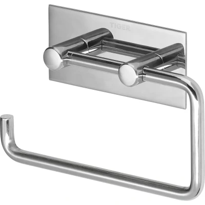 Afbeelding van Tiger Square WC rolhouder Zonder klep boren 3M tape RVS gepolijst