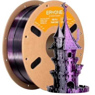 Afbeelding van ERYONE Dual tweekleurig PLA filament 1,75 mm, 3D printerfilament, 1 kg spoel +/ 0,02 zijde rood en paars