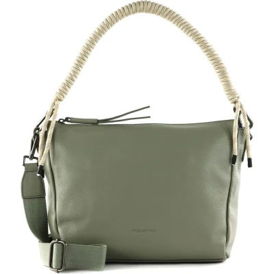 Afbeelding van FREDsBRUDER Leren Schoudertas Nea Big Crossbag Icy Sage Grijs