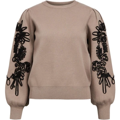 Afbeelding van Object Objjoana Trui, Dames, Maat: XS, Fossil/black