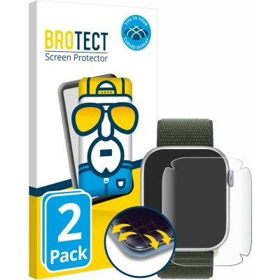 Afbeelding van BROTECT Full Cover Screen Protector voor Apple Watch Series 9 (41 mm) (2 Stuks) Schermbeschermer, 3D Curved