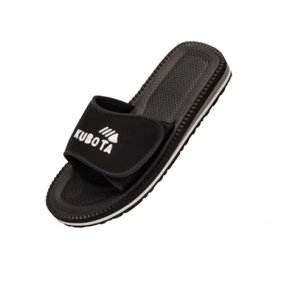 Afbeelding van Kubota Badslippers met Klittenbandsluiting Heren Slippers zomer voor strand Schoenen douche en sauna zwart 48