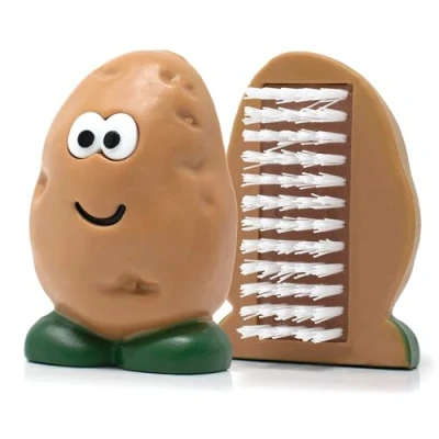 Afbeelding van Joie reinigingsborstel voor aardappelen en groenten, van kunststof met nylon borstelharen, afmetingen: 7,6 x 5,1 cm, 50753