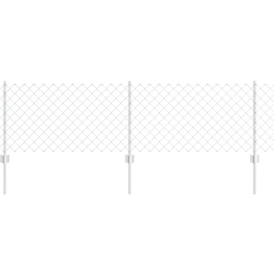 Afbeelding van vidaXL Kettinglink hek met 22 U palen Zilver 0.6x25 m Staal