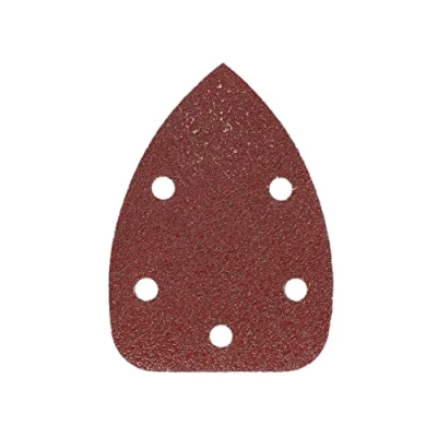 Afbeelding van Mirka Red Delta Schuurpapier Houtschuurdriehoeken Klittenband / 100x140x140mm Hechting 5 gaats korrel P40 stuks voor het schuren van hout, metaal