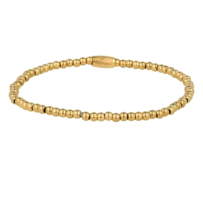 Afbeelding van My Bendel Elastische goudkleurige armband Met 3 mm kleine bolletjes luxe cadeauverpakking