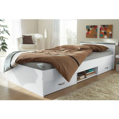 Afbeelding van Leen Bakker Bed Natan Incl. Lades Wit 90x200cm Bedden Spaanplaat