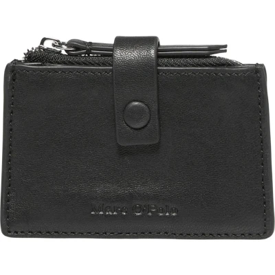 Afbeelding van Marc O&#039;Polo Leren Portemonnee Carina Zip Wallet Black Zwart