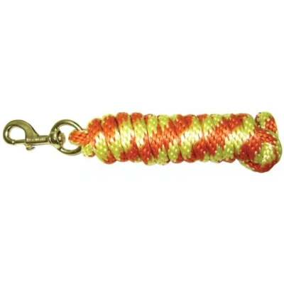 Afbeelding van Hamilton Poly lood met boutsluiting, citroengeel/mango oranje gestreept patroon, 5/8&quot; dik x 10&#039; lang