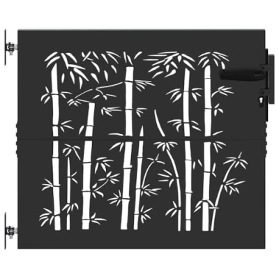 Afbeelding van vidaXL Tuinpoort Anders met slot Zwart 105 x 100 cm Poedercoated staal