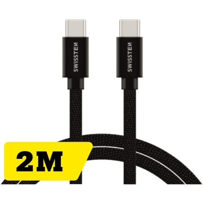 Afbeelding van Swissten USB C naar Kabel voor o.a. Samsung, Apple iPhone 15 &amp; iPad 2M Zwart