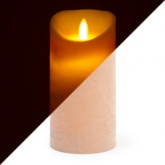 Afbeelding van LED kaars 15 cm PEHA (Bewegende vlam, Timer, Zalmroze)