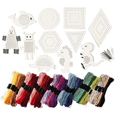 Afbeelding van Figuren met borduurgaren, afm 8 17 cm, 1 set, kleuren assorti