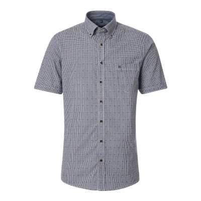 Afbeelding van Casamoda Comfort FIT Kurzarm Overhemd, Heren, Maat: Medium, Blau