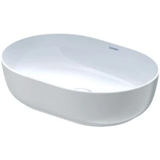 Afbeelding van Duravit luv opzetwastafel ovaal zonder kraangat overloop 50x35cm wit grijs 0379502300
