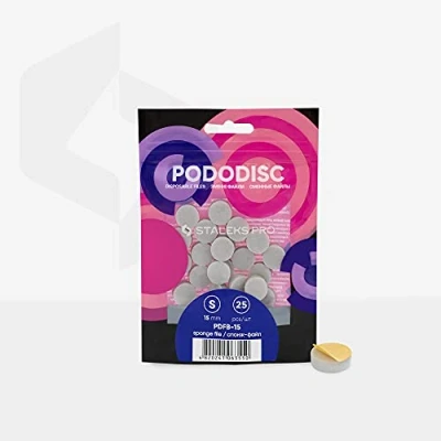 Afbeelding van Staleks Pro, Pododisc wegwerpsponzen voor pedicureschijven, 25 stuks (diameter 15 mm)
