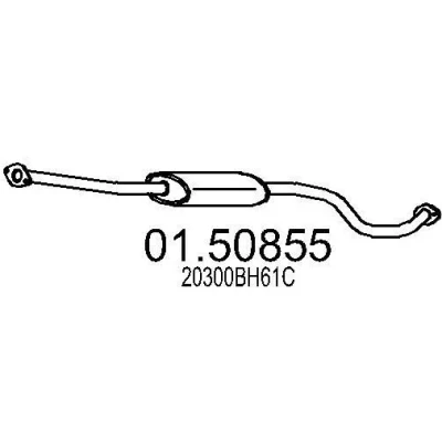 Afbeelding van MTS 01.50855 Middendemper 1860mm NISSAN: Note I (E11, NE11) 1.4, 1.4 LPG 2006 2013