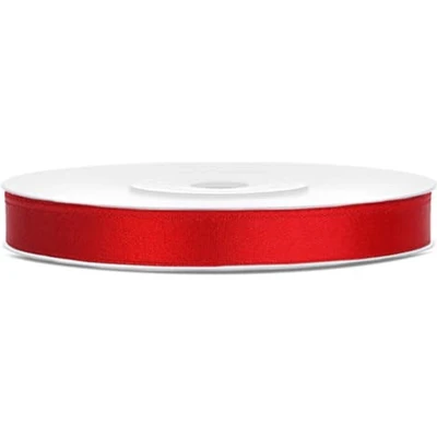 Afbeelding van Partydeco Satijn Lint Rood (6mm/rol 25m)