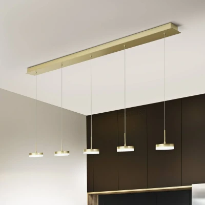 Afbeelding van Fabas Luce Hanglamp Dunk, messing, 5 lamps, 3.000 K, metaal