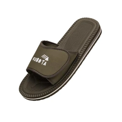 Afbeelding van Kubota Badslippers met Klittenbandsluiting Heren Slippers zomer voor strand Schoenen douche en sauna kaki 46