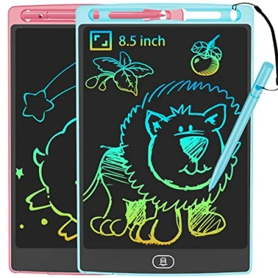 Afbeelding van JOEAIS LCD Schrijfbord 2 Pack, 8,5 Inch Tekentablet Met Styluskoord, Digitale Notitieblokactiviteit Voor Kinderen In Het Vliegtuig, Perfecte Cadeau Tekentafel Jongens En Meisjes (Roze+Blauw)