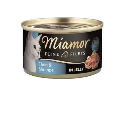 Afbeelding van 1x100g Fijne Filets Lichte Tonijn &amp; Garnalen in Gelei Miamor Kattenvoer