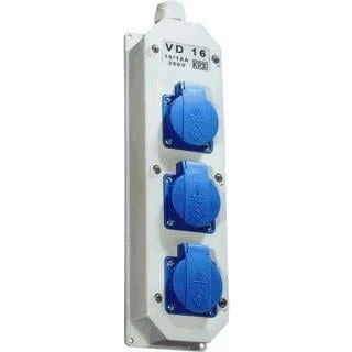 Afbeelding van Hateha nylon wand contactdoos randaarde vd16 3 wd m opbouw 12 112 000